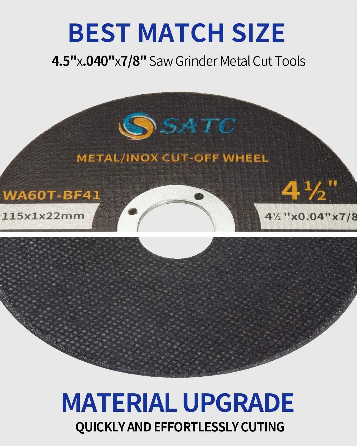 Satc 50 Pcs Cut Off Wheel 4.5 "X.040" X7/8 "Slijpschijf Ultra Dunne Metalen & rvs