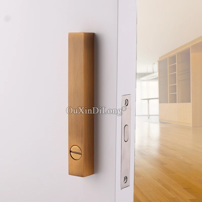 Imagem -05 - Fechadura da Porta Deslizante Interior com Punhos Europeu e Moderno Banheiro Cozinha Balcão Quadrado Luxo