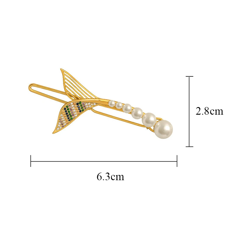 Women\'s Hair Clip Mermaid Hairpin for Women Pearl Rhinestones Barrettes Headwear Hair Accessories