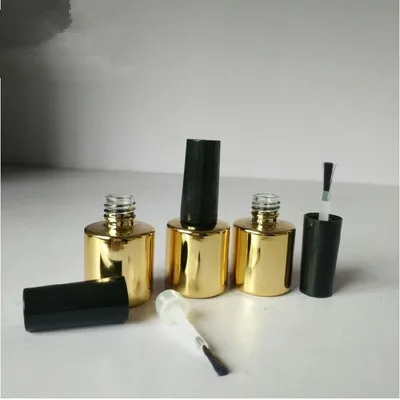 

8ml 8g Mini Cute Clear Plastic Empty Square Nail Polished Bottle With Black Cap Brush Plastic Nail Bottle For Children