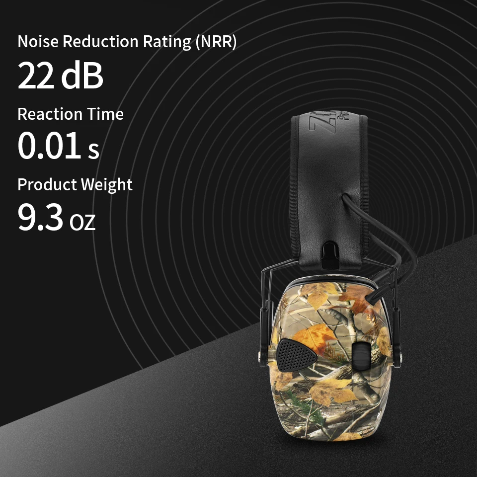 ZOHAN Electronic Earmuff NRR22DB Single Microphone Hunting Earmuffs Tactical Shooting Hearing Protection And Replacement Ear Cup