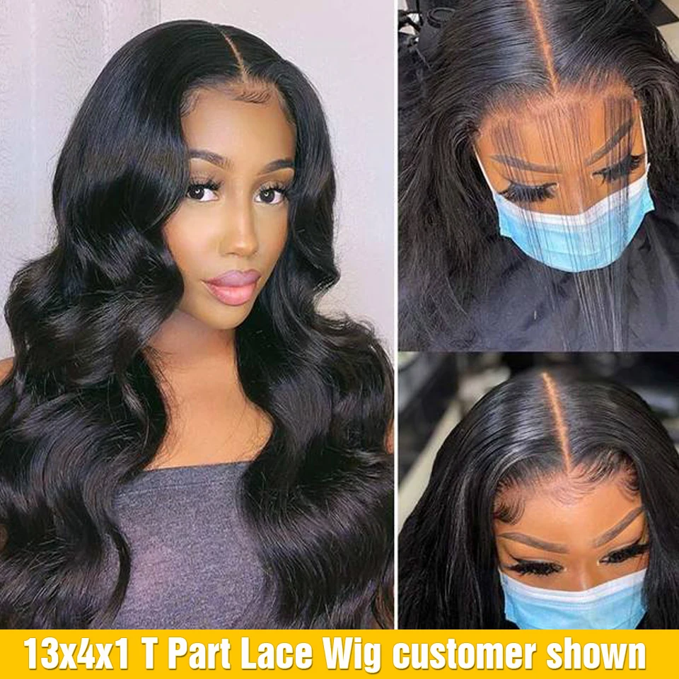 Lanqi 30 Inch Body Wave Lace Front Wig Bodywave 4x4 Closure Wig Brazilian Lace front Wavy Human Hair Wigs For Women Frontal Wig