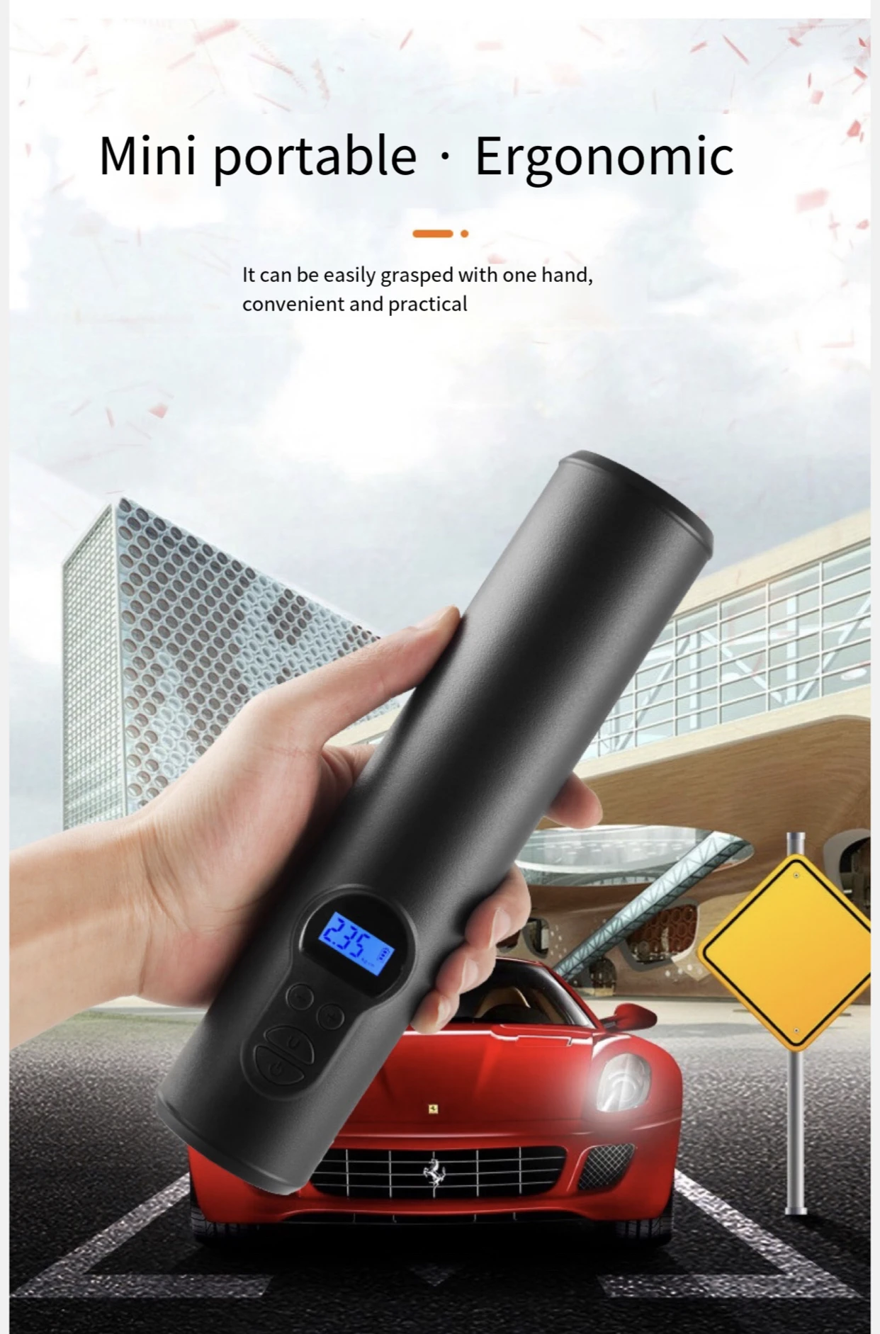 

150PSI Car Tyre Inflator LED Lighting Tire Inflatable Pump Portable Air Compressor for Cars Wheels Tires Electric P001