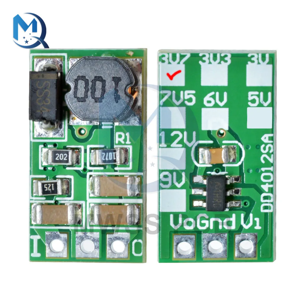 DC-DC-módulo convertidor reductor de voltaje, placa reguladora de voltaje sin Pin, DC 5-40V a 3V, 3,3 V, 3,7 V, 5V, 6V, 7,5 V, 9V, 12V, 1A