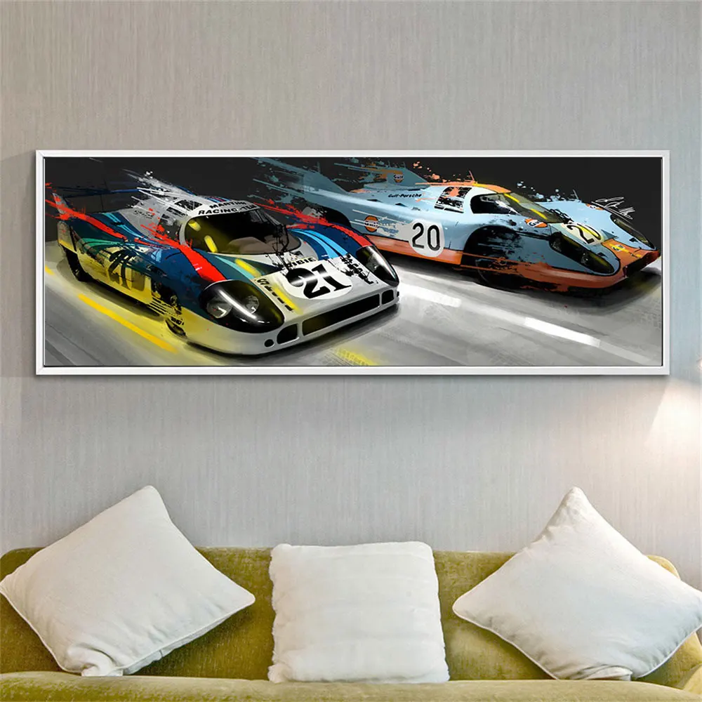 24H لومان 917K الفني خمر الكلاسيكية سباق السيارات المشارك طباعة على قماش اللوحة ديكور المنزل جدار صورة فنية لغرفة المعيشة #3