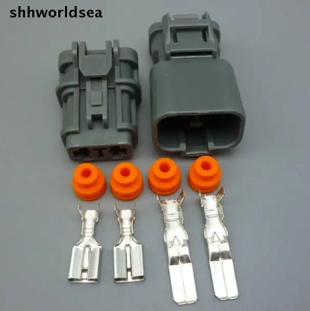 

worldgolden 5/30/100sets kit 6.3mm auto 2 pin electrical plug female male cable pin header connector 7123-6423-30