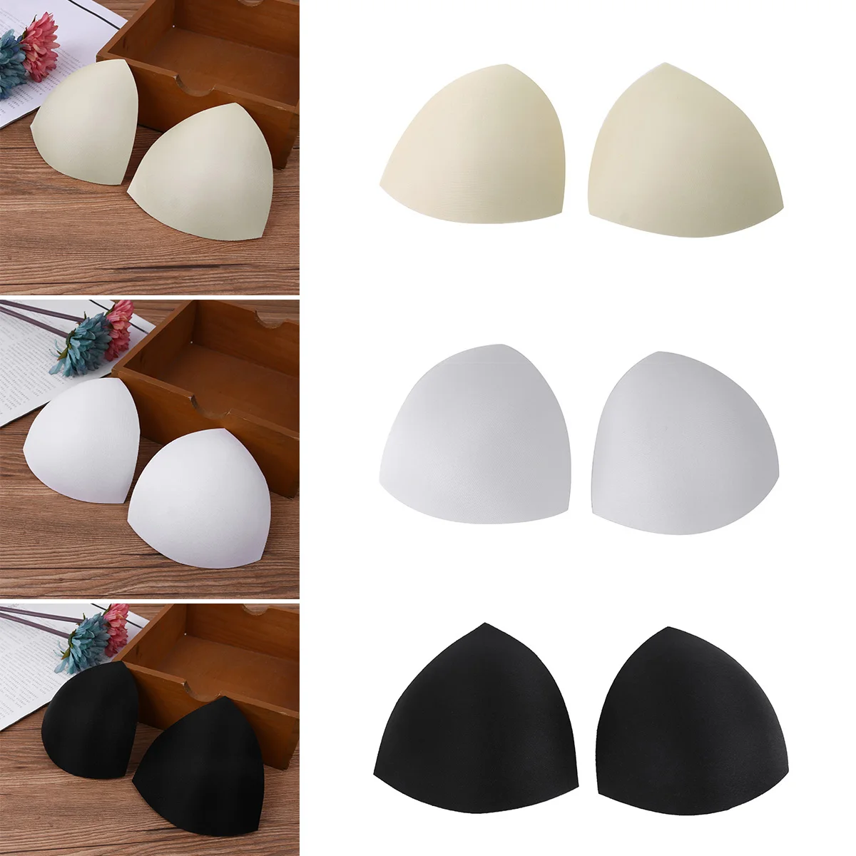 6 Pairs Womens Removable Comfortable Smart Cups Bra Inserts Pads For Swimwear Sports Bra Swimsuit Padding Accessories