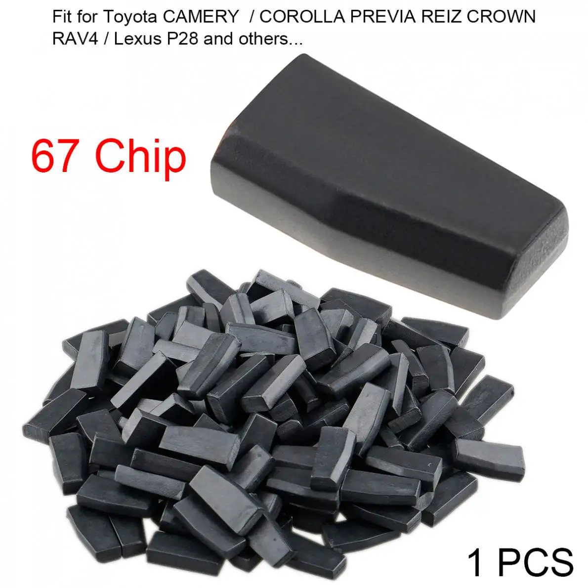 1 pz vuoto 4D67 ID67 Chip di carbonio Auto chiave Transponder Chip adatto per Toyota e misura per CAMERY COROLLA PREVIA CROWN RAV4