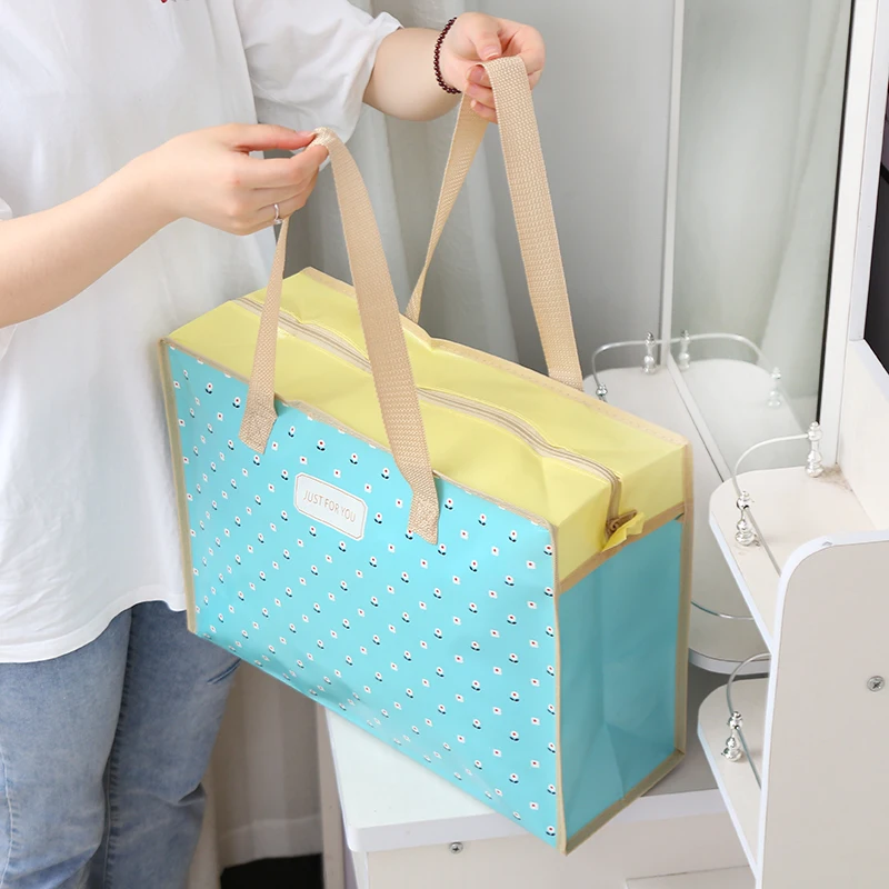 Newest Color Printing Eco Shopping Bag Foldable Reusable Tote Folding Pouch Travel Non-woven Bathroom Storage Bag