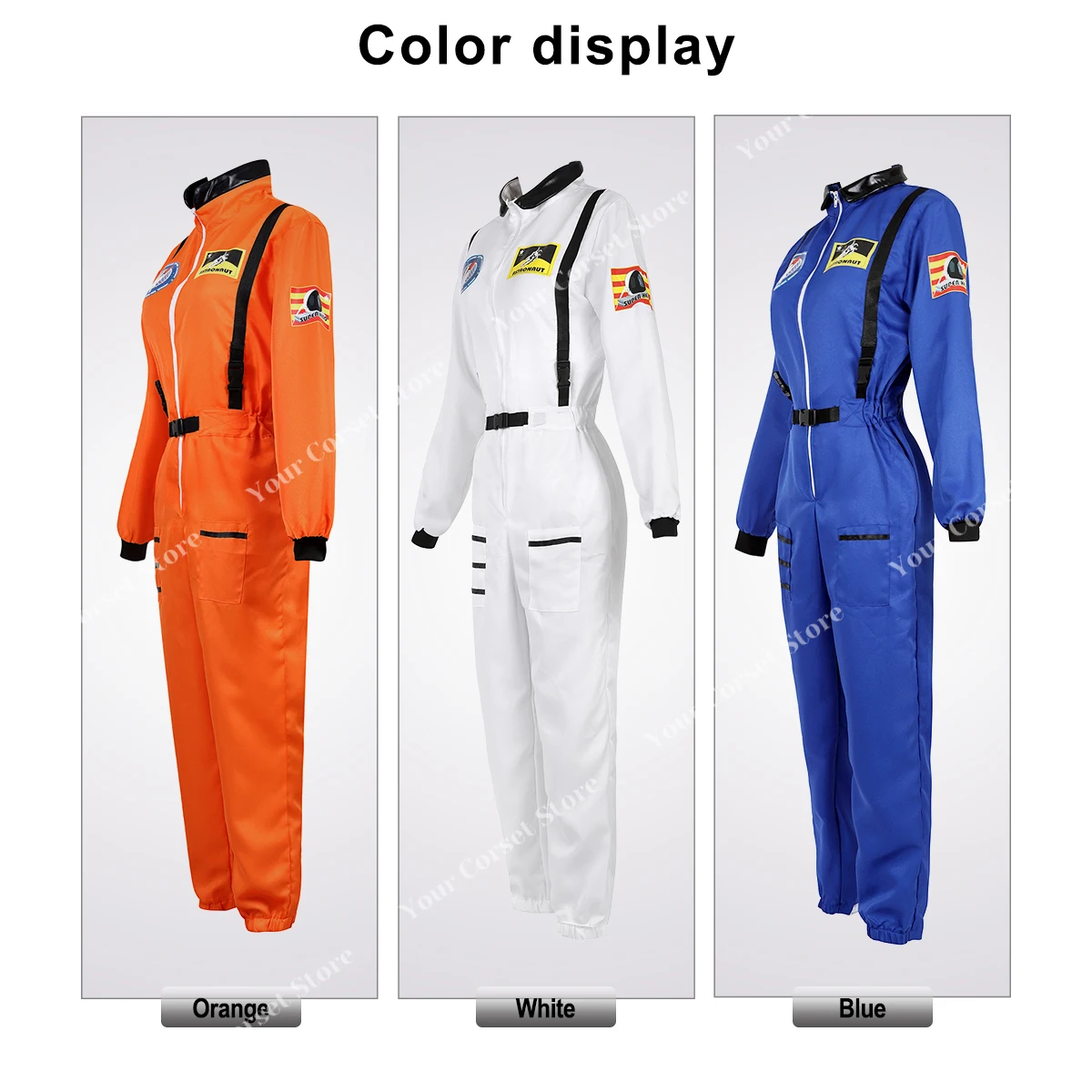 Astronaut Costume Women Man Space Suit Adult Couple Spaceman Halloween Cosplay Astronaut Costume Couples Matching Clothes