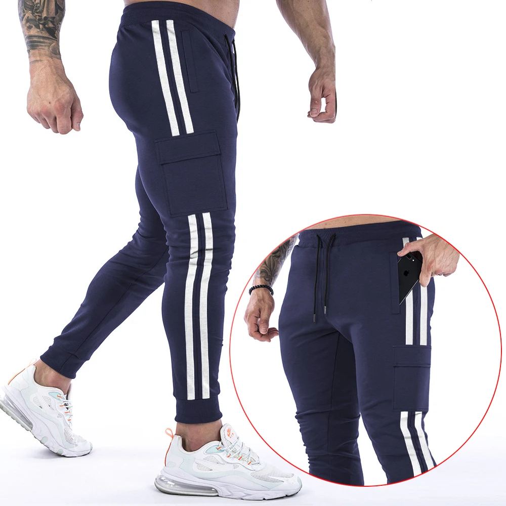 2021 New Muscle Fitness Running Training Sports Cotton Trousers Men\'s Breathable Slim Beam Mouth Casual Health Pants