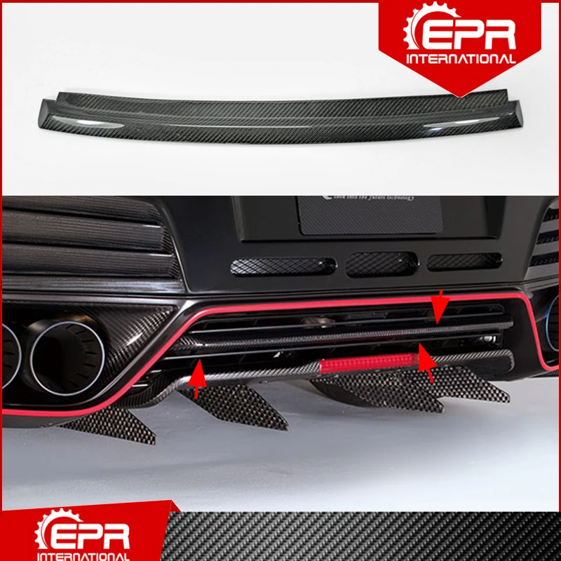 For Nissna R35 GTR VRS Style 14' Version Carbon Fiber Center Duct Cover Fibre Rear Kit(Will fit DBA OEM Rear Lip With OEM Parts)