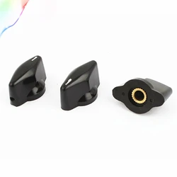 3pcs x Black Plastic Rotary Switch Knobs Cpas 6mm Dia Shaft Hole