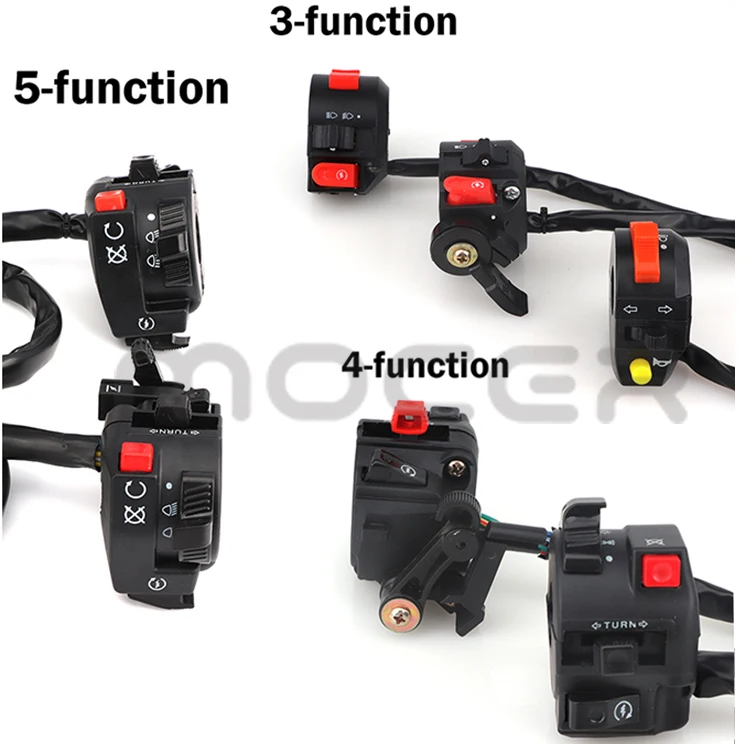 Motorcycle Handlebar Switch Assembly Multi-function Turn Signal Horn Start Choke Starter Switch For 7/8\