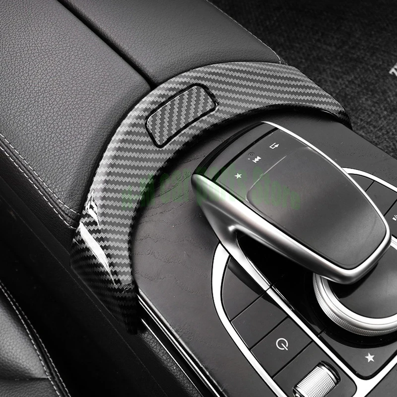 

For Mercedes Benz C Class W205 GLC X253 2015-2020 Car Center Console Armrest Box Buttons Frame Decoration Sticker Trim