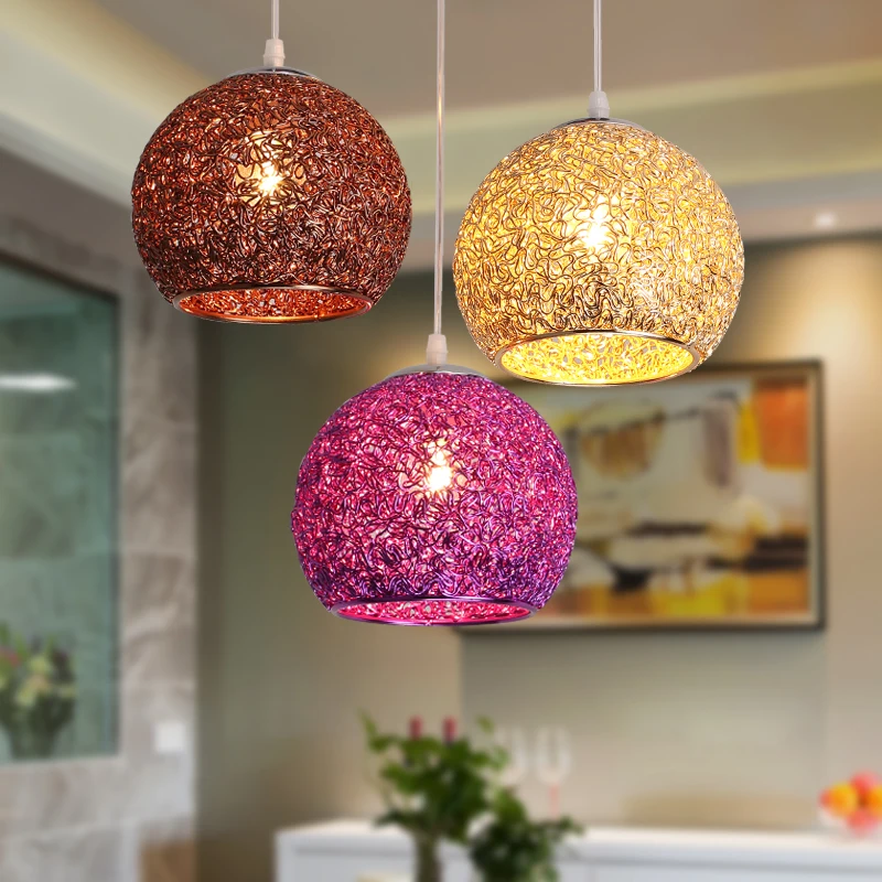 Modern Pendant Lamp Colorful Pendant Light Ball Round Pendant Light Restaurant Cafe Room Creative E27LED Lights Bedroom Fixtures