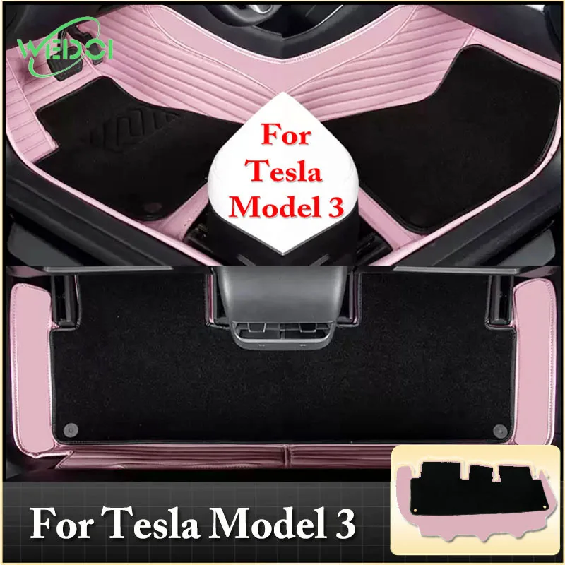 WEDOI New Pink Car Floor Mats For Tesla Model 3 2021 All Weather Waterproof Carpets Cargo Liners White  Accessories For Tesla