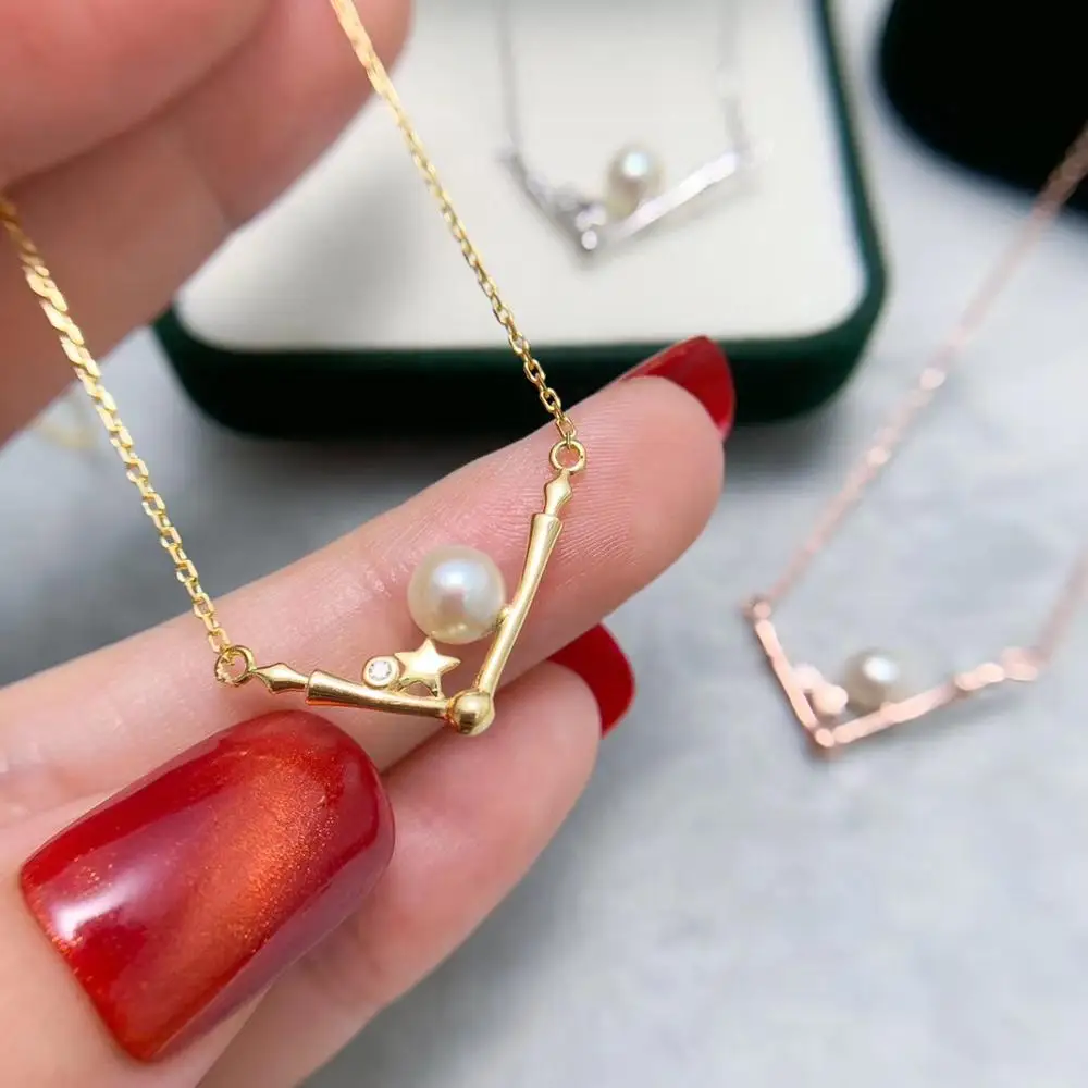 

New Arrival 925 Sterling Silver Necklace Chain with Pendant Findings Jewelry Parts Fittings for Pearls Corals Jades Stones