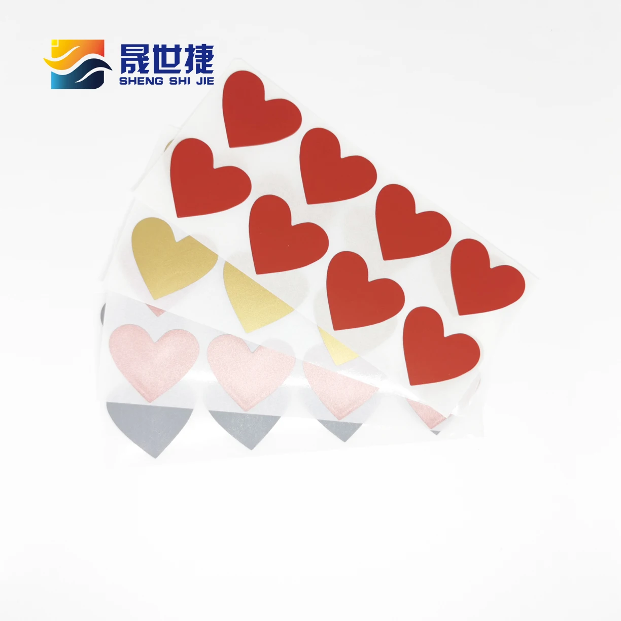 Shengshijie 25x28mm 100pcs/pack Adhesive Stickers Love Heart Gold Grey  Scratch off Sticker Party Game Wedding DIY Photo album