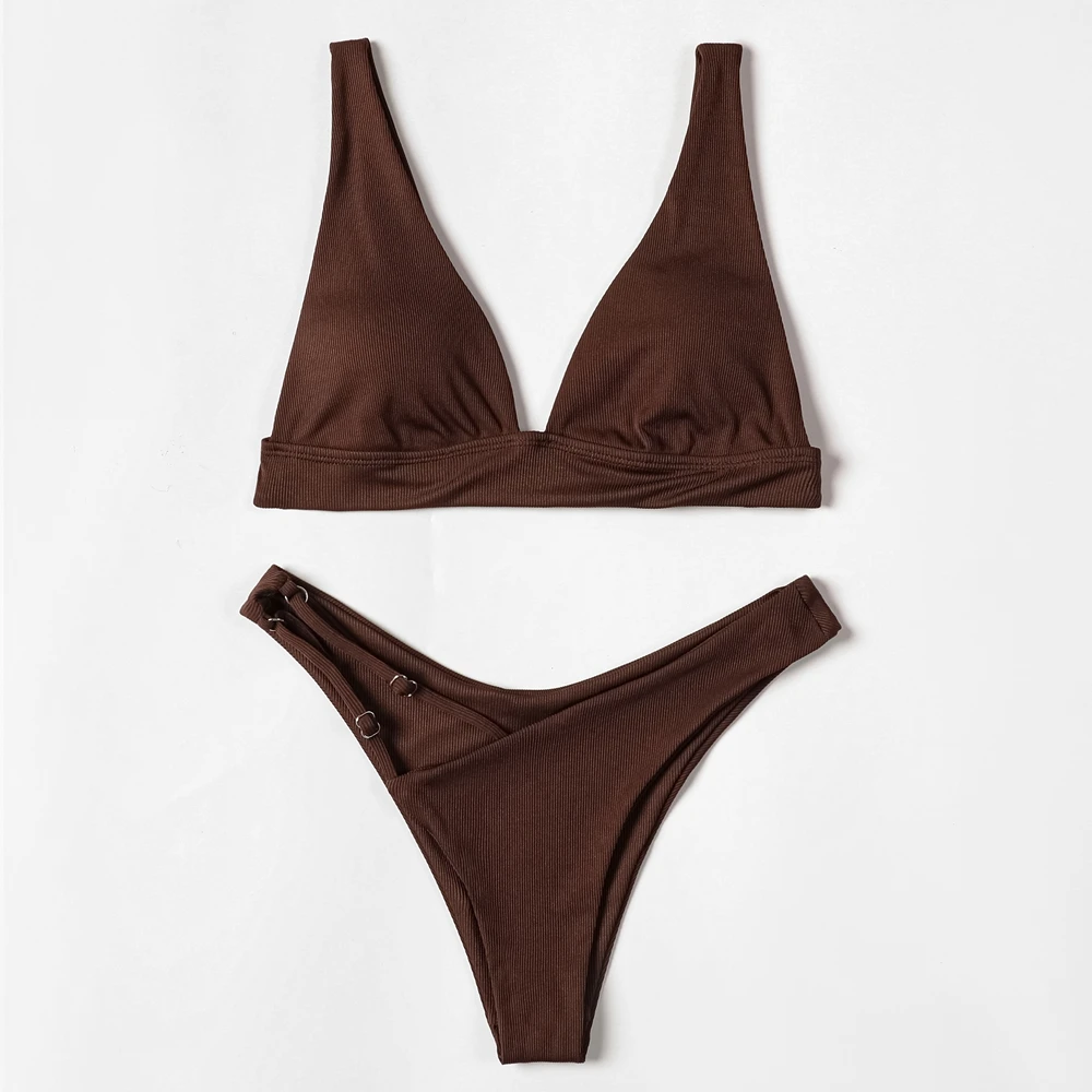 ZTVitality Sexy Brown Bikini Set 2022 nuovo arrivo imbottito taglio alto costume da bagno donna Beachwear estate costumi da bagno brasiliano Biquini S-L