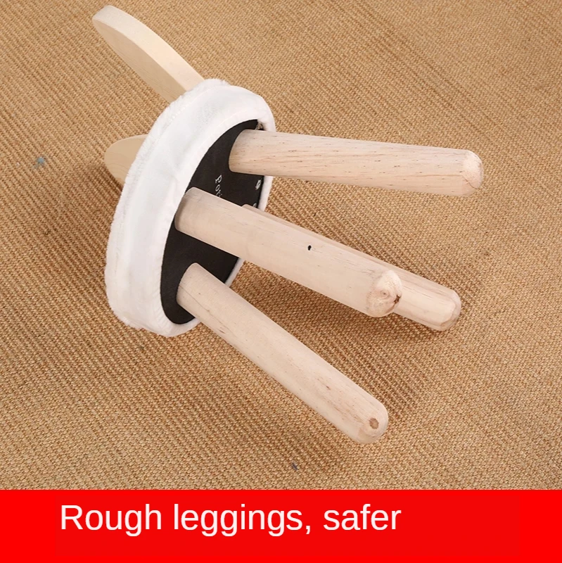 Children's Stool Chair Fashion Creative Cute Cartoon Animal Solid Wood Non-slip Padded Bench Home Baby