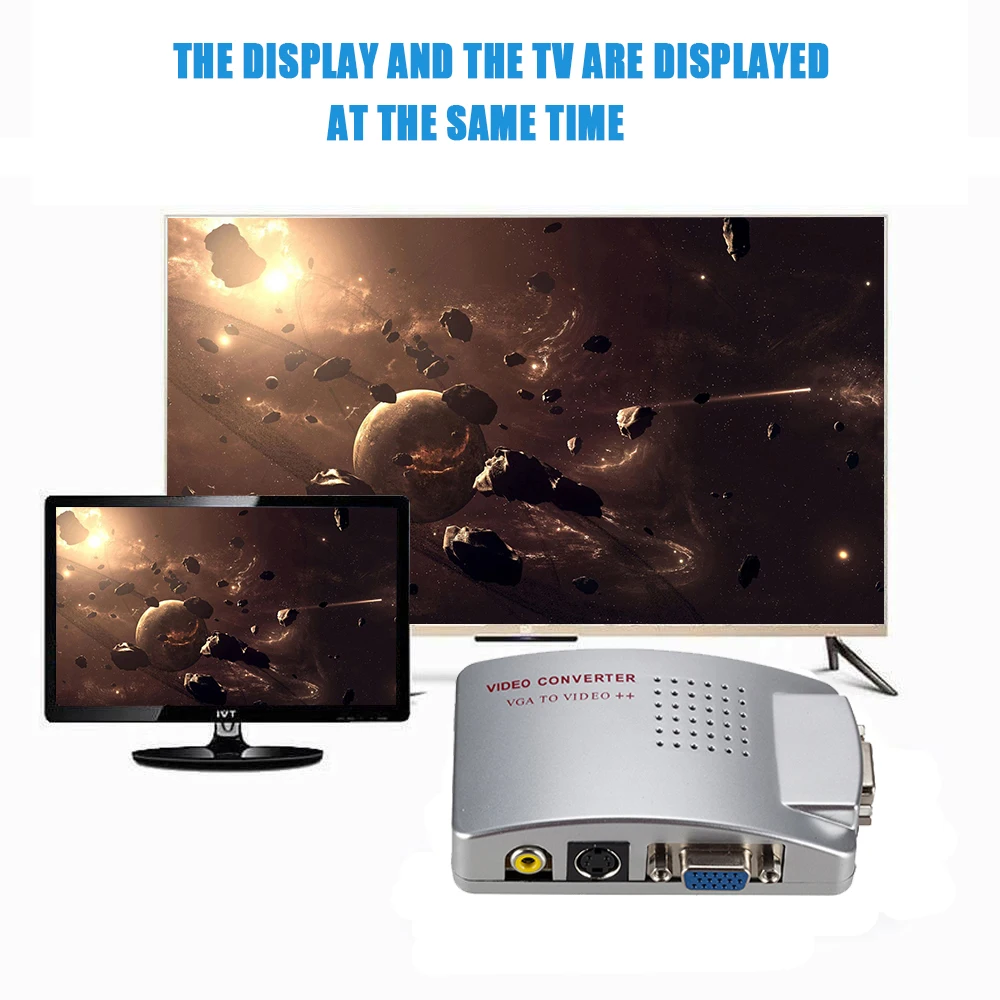 

VGA Converter Box NTSC PAL VGA to AV RCA Signal Adapter Converter 1080P Video Switch Composite for Computer PC