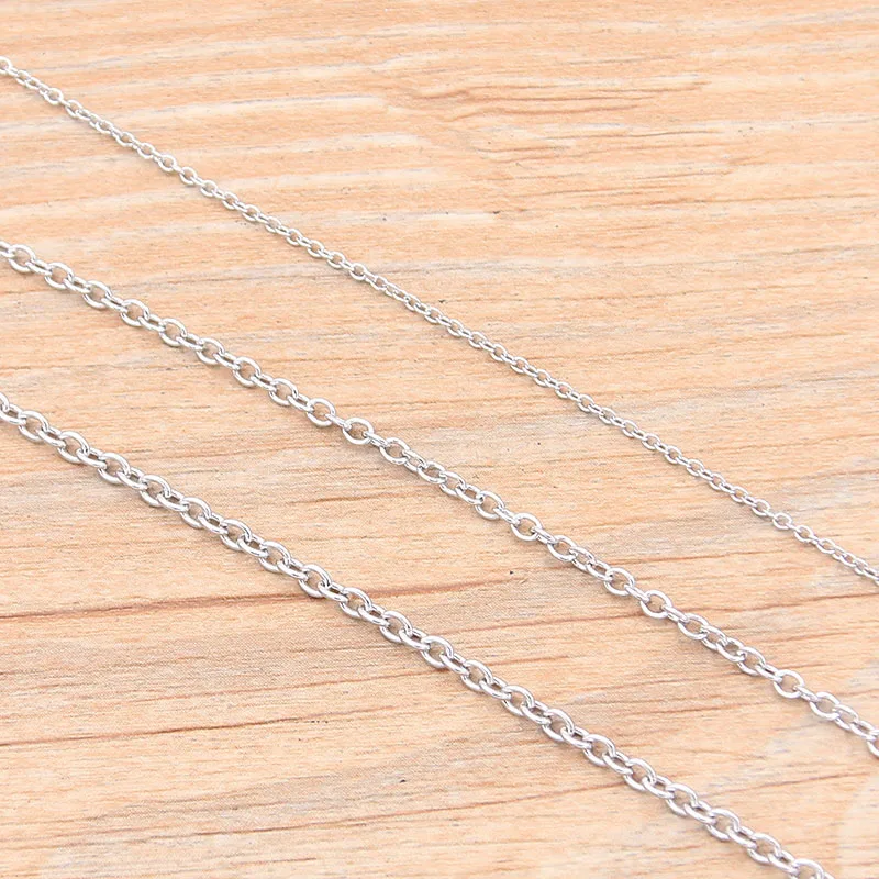 5 Meters/lot 3 Size Round Stainless Steel Squash Cross Necklace Chains For DIY Jewelry Findings Making Materials Handmade