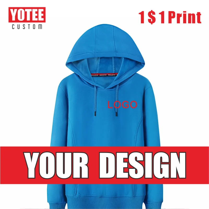 YOTEE Men's Hoodie Logo Custom Embroidered Thin Sweater High Quality Pure Color Jogging Texture Pullover Custom Logo Hoodie