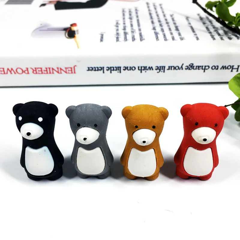 24 pcs Cute pet world puzzle eraser Creative cartoon bear eraser primary prize stationery for school