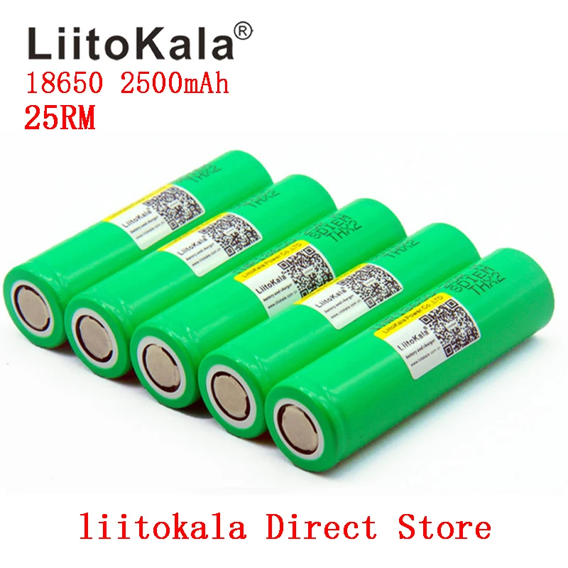 liitokala lii-25R high capacity 3.6V 18650 2500mAh rechargeable Li-ion battery INR18650-25RM Toys flashlight tools