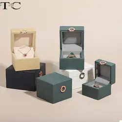 High-End Pu Leather Jewelry Storage Packaging Gift Box Proposal Ring Box Watch Bracelet Collection Box