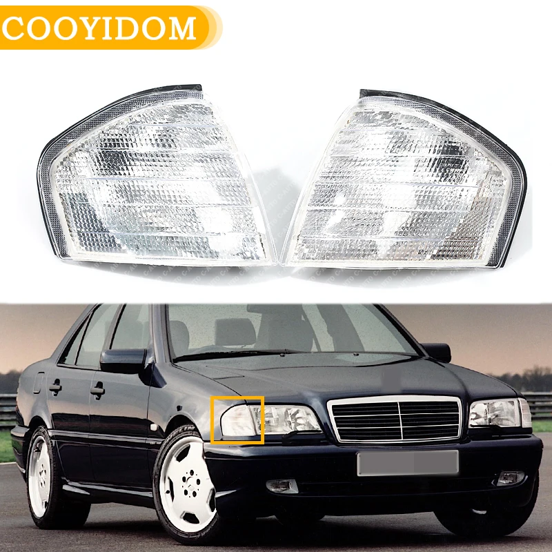 Światła Led z przezroczystym kierunkowskazem dla Mercedes Benz klasy C W202 1994-2000 2028261143 szerokie światło 2028261243