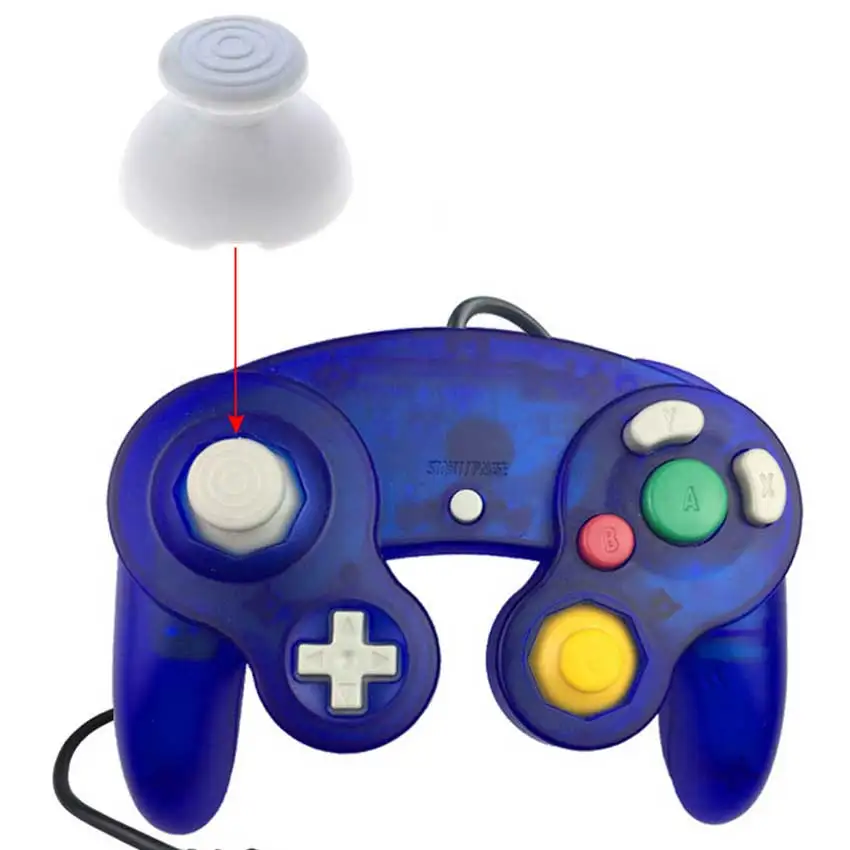 Yuxi 1pc analógico tampões polegar aperto botão joystick capa para gamecube para controlador ngc