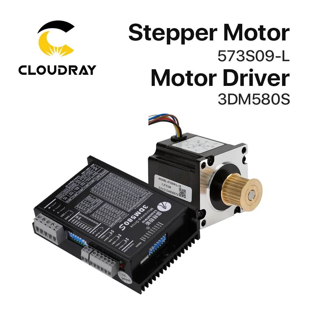 Cloudray Leadshine 3 Phase Stepper Motor 573S09-L-18/573S15-L-18+Stepper Driver 3DM580  for CO2 Laser Engraving Cutting Machine