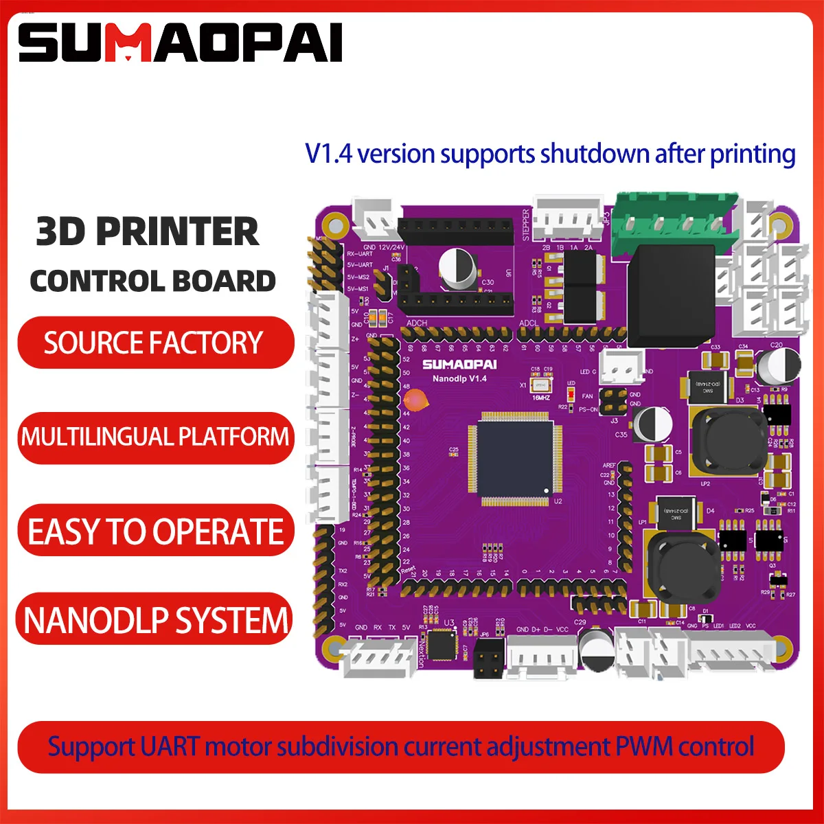 Accessori per stampanti 3D UV 405nm fotopolimerizzazione fai da te Raspberry Pi NanoDLP scheda di controllo ufficiale V1.4 con Touch Screen