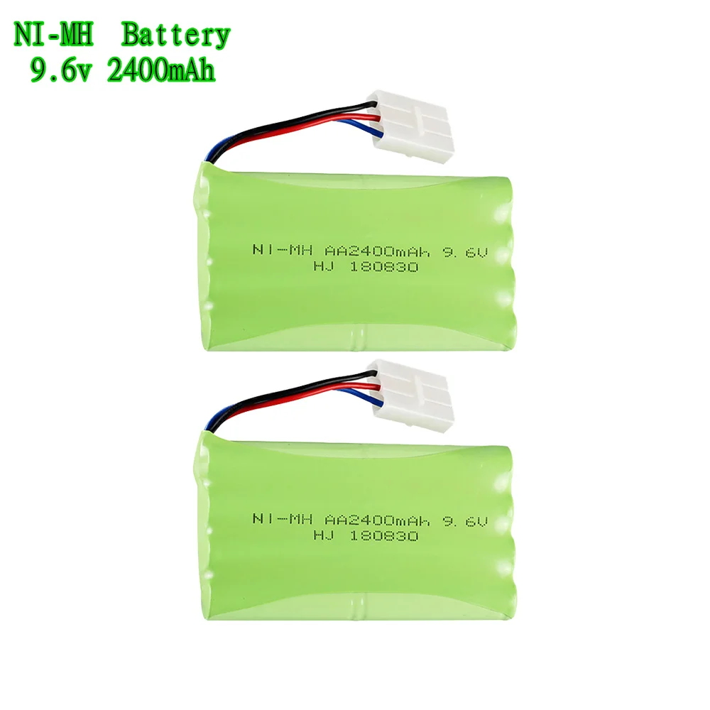 Batería NI-MH de 1-5 piezas, 9,6 v, 2400mah, coches de juguete para tanques de Rc, trenes, Robot, pistola, NIMH AA, 9,6 v, batería recargable, KET-3P, enchufe sólido