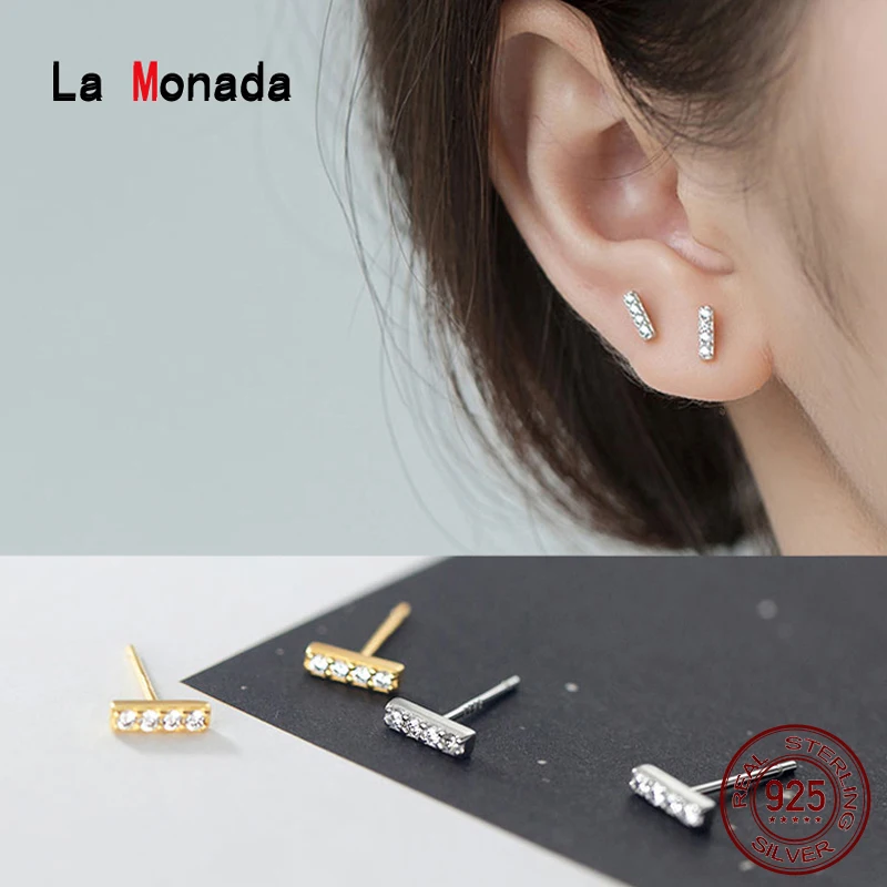 La Monada Kolczyki sztyfty dla kobiet Srebro 925 Minimalistyczne drobne kolczyki damskie Biżuteria Kolczyki sztyfty 925 Sterling Silver Stick