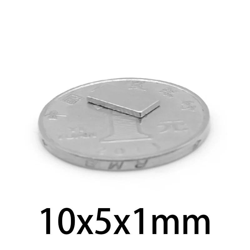 10x5x1 magnete per terre rare spessore 1mm piccolo blocco rettangolare 10x5x1mm magnetico permanente al neodimio magnet10 * 5*1