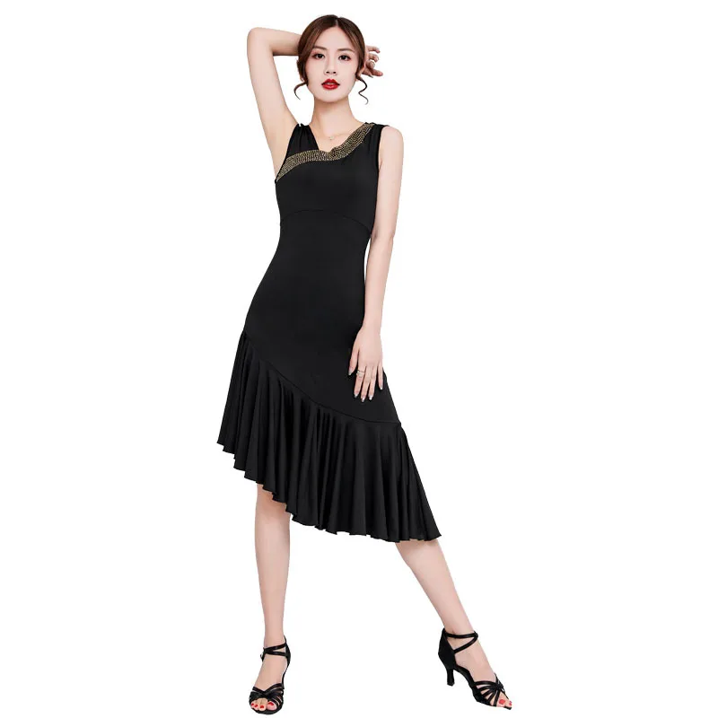 New Latin Dance Dress Women sleeveless Tango Rumba Ballroom Fashion Modern Salsa Cha Cha Latin Dance Skirt