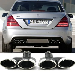 Stainless Steel Car Exhaust Pipe Muffler Tips For Mercedes Benz W220 S430 S500 S320 S350 AMG S Class 2000-2005 Auto Accessories