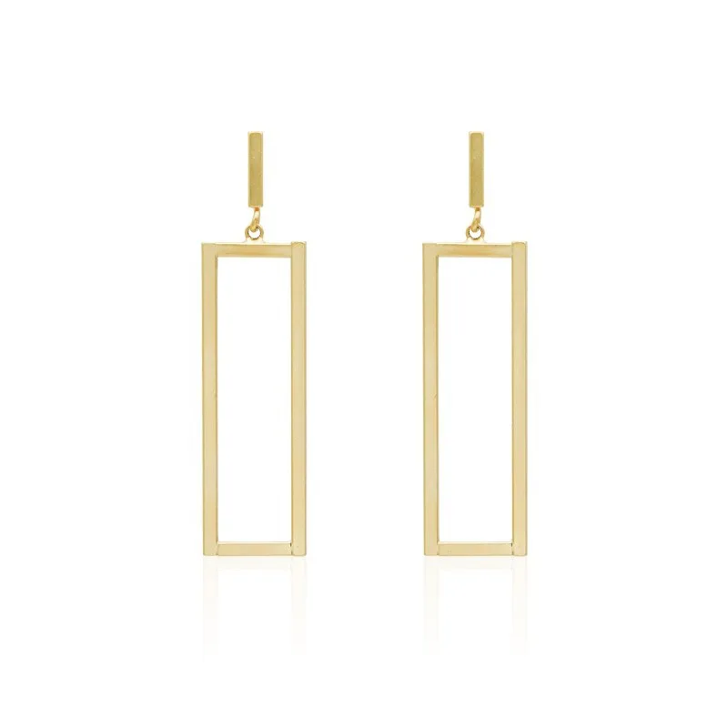 MEYRROYU 316L Stainless Steel Fashion Jewelry Romantic Geometric Rectangular Drop Earrings 2023 Trendy For Women New Party Gift