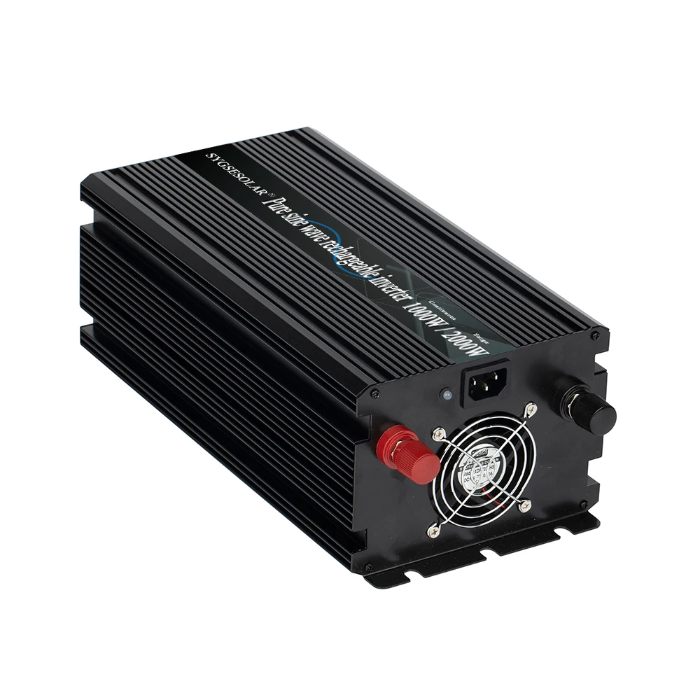 Onduleur 12v 24v dc à ac 110v 230v 1000w pour installation solaire, avec chargeur de batterie