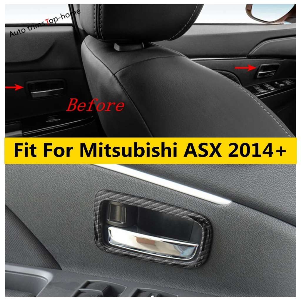 

Carbon Fiber Look / Matte Accessories Inner Door Handle Bowl Frame Cover TrimInterior Refit Kit For Mitsubishi ASX 2014 - 2021