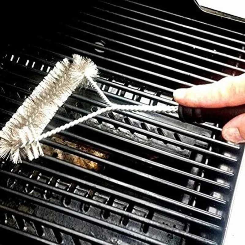 Kitchen Accessories BBQ Grill Barbecue Kit Cleaning Brush Stainless Steel Bristles Cleaning Brushes Cooking Tool Barbecue Gadget