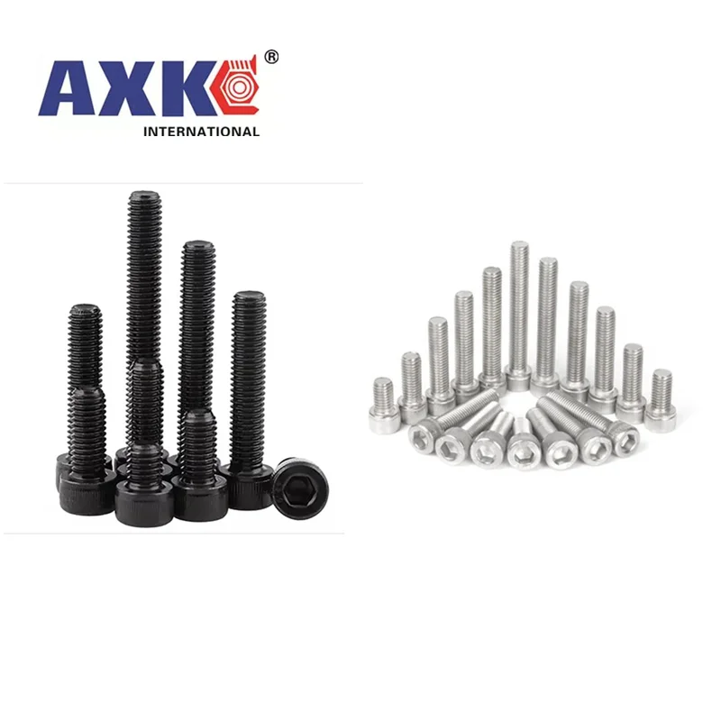 10Pcs M3 M4 M5 M6 M8 304 A2 Rvs Black Grade 12.9 Staal DIN912 Hexagon Hex Socket Head cap Allen Bolt Schroef L = 4-150Mm