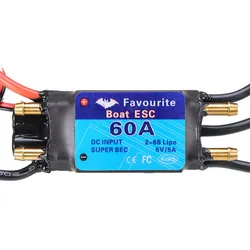 FVT 60A (2-6S) BEC 5V/5A Waterproof Boat ESC For Sea Shark Series Marine Brushless ESC