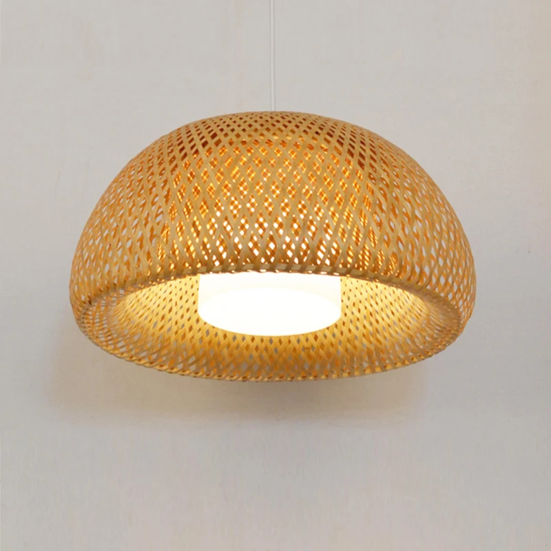 LEDLighting Rattan Lamp Handmade Bamboo Chandelier Retro Cafe Bar Lounge For Garden Restaurant Bedroom E27 Pendant Lamp Lighting