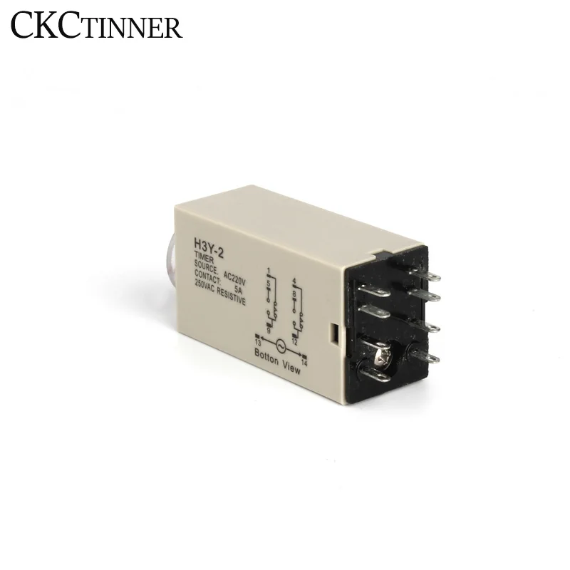 1 set H3Y-2 AC220V Time Relay Delay Timer 5/10/30/60 Minute/Seconds With Base Socket 8PINS voltage relay Rotary Knob