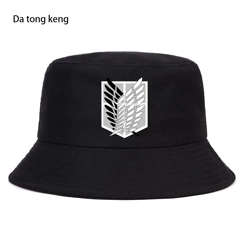 Attack on Titan Summer Hat Women Men Panama Bucket Cap The Design Flat Visor Japan Anime Fisherman Hat