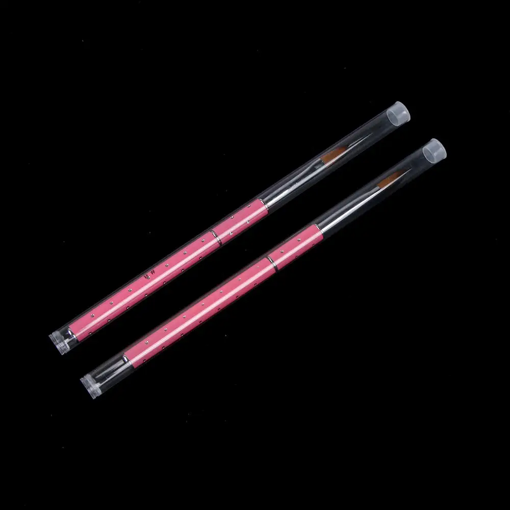 1PC Nail Art Kolinsky Sable Acrylic Brush Metal Handle with Diamond Hair Pencil UV Gel Drawing Painting Nail Liner Brush